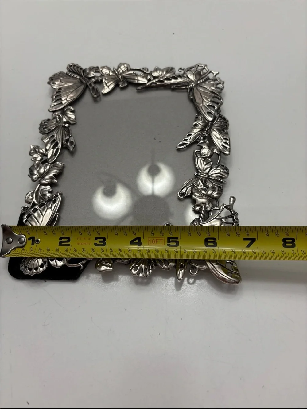 Vintage Butterfly Picture Frame Silver Metal Ornate Vintage Style